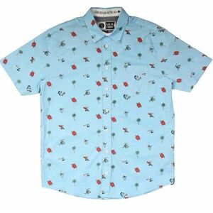 Salty Crew Men's rocks and docks short sleeve button down Shirt size medium